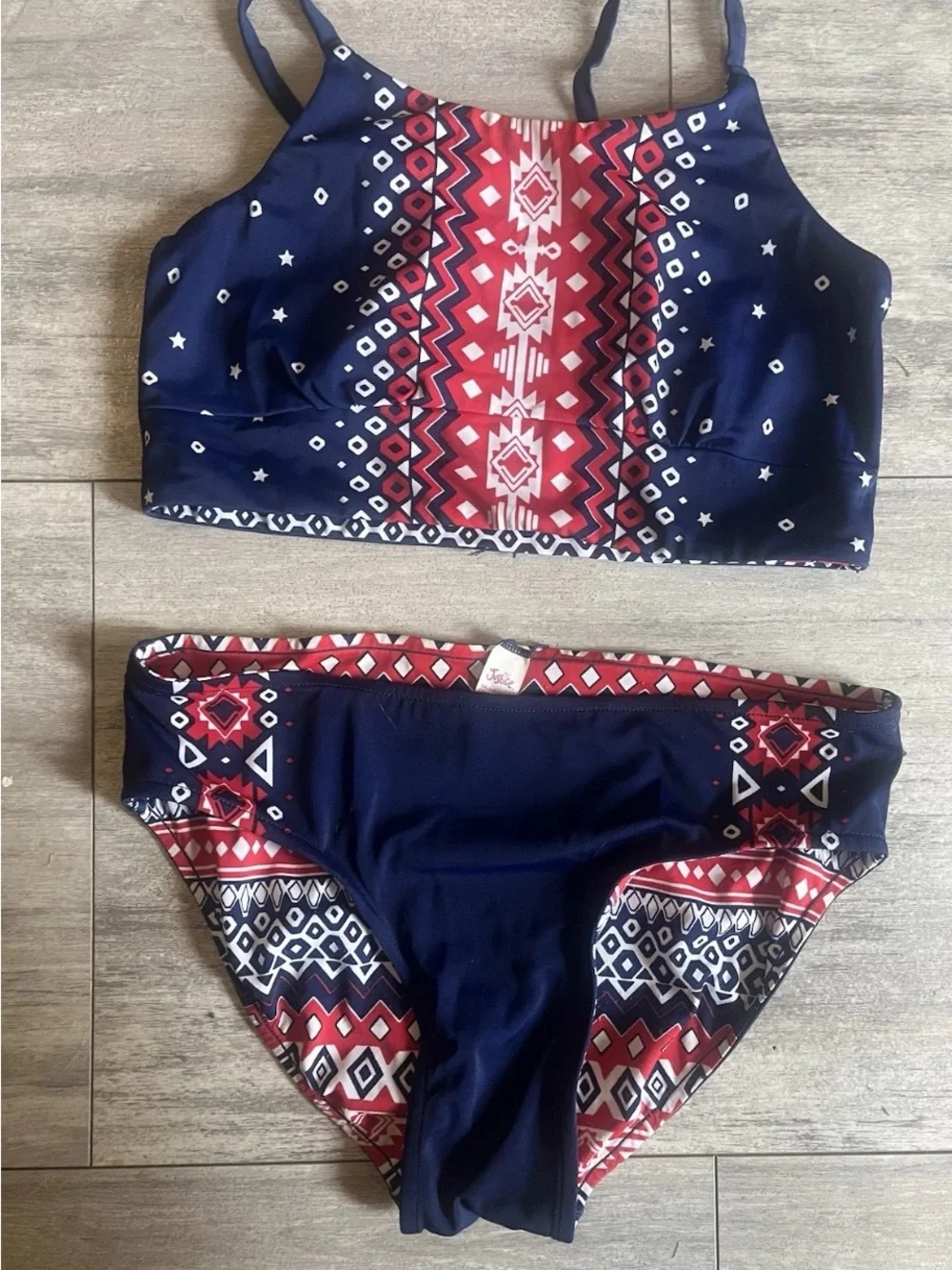 Justice Girls 2 Piece Reversible Suit Size 16